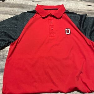 Red and Black Men's Ohio State Performance Polo Shirt